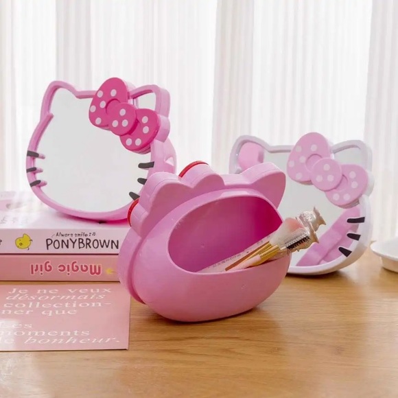 Hello Kitty Vanity Mirror with storage area in back- Pink- new - Picture 6 of 6